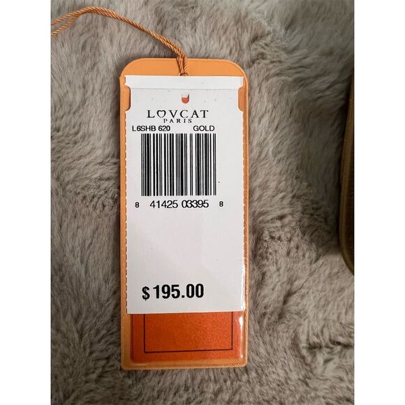 Lovcat Paris Women's Gold Leather Trifold Wallet with Heart Design - Picture 13 of 14